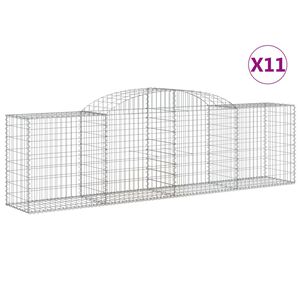 vidaXL Габионни кошници арка 11 бр 300x50x80/100 см поцинковано желязо