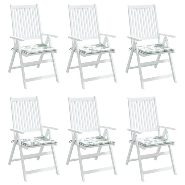 vidaXL Възглавници за столове, 6 бр, на листа, 50x50x3 см, плат