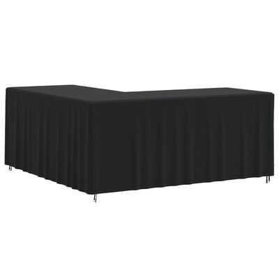vidaXL Г-образен калъф за диван черен 215x215x80 см 420D Оксфорд