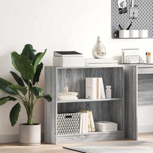 vidaXL Библиотека, сив сонома, 80x24x76 см, инженерно дърво