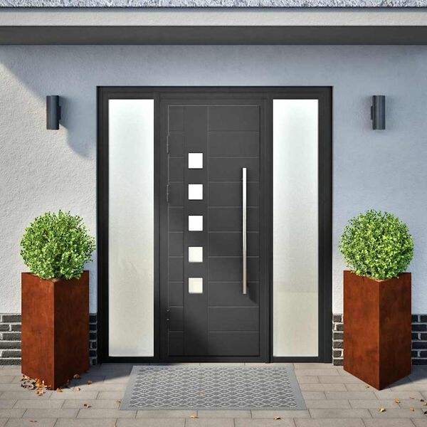 vidaXL Градински саксии 2 бр. триъгълни 50x43x75 см Изветряла стомана