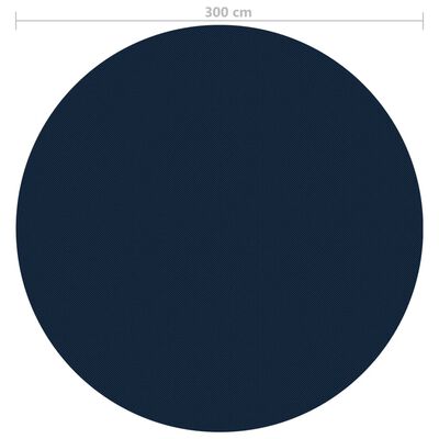 vidaXL Плаващо соларно покривало за басейн, PE, 300 см, черно и синьо