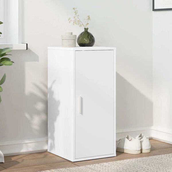 vidaXL Шкаф за обувки, бял, 32x35x70 см, инженерно дърво
