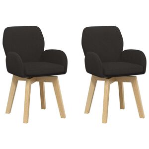 vidaXL Въртящи се трапезни столове 2 pcs Букле Черно 54 x 58 x 87 см