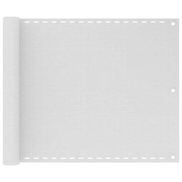 vidaXL Балконски параван, бял, 75x500 см, HDPE