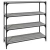 vidaXL Библиотека сив сонома 100x33x100 см инженерно дърво и стомана