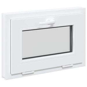 vidaXL Прозорец за мазе RISOR 60 x 40 cm PVC и стъкло Бяло