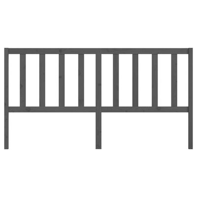 vidaXL Горна табла за легло, сива, 186x4x100 см, бор масив