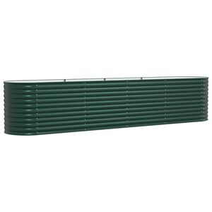vidaXL Повдигнато легло Зелено 400 x 80 x 81 cm Стомана