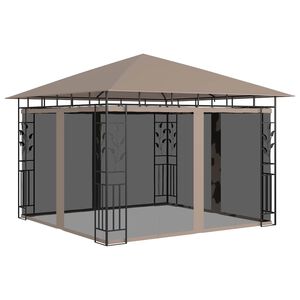 vidaXL Шатра с мрежа против комари, 3x3x2,73 м, таупе, 180 г/м&sup2;