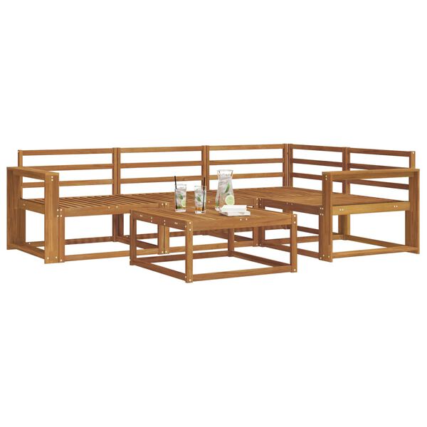 vidaXL Комплект дивани за открито 5 pcs Естествен