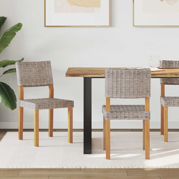 vidaXL Трапезен стол 2 pcs Кубу сив 46 x 55 x 84 см Кубу Ратан