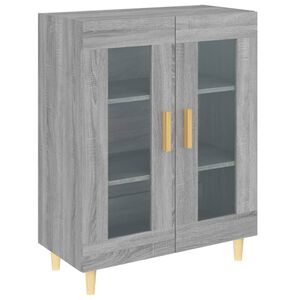 vidaXL Сайдборд, сив сонома, 69,5x34x90 см, инженерно дърво