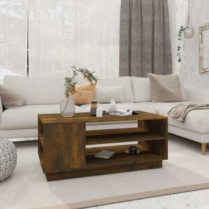 vidaXL Кафе маса, опушен дъб, 102x55x43 см, инженерно дърво
