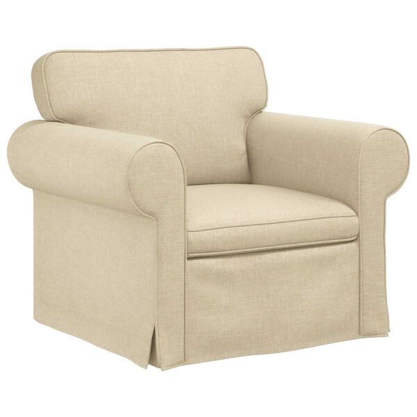 vidaXL Диван 2 pcs Крем 215 x 82 x 80 см текстил