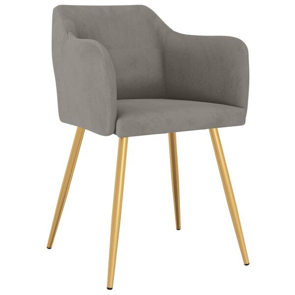 vidaXL Трапезни столове, 6 бр, светлосиви, кадифе