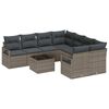 vidaXL Комплект дивани с възглавница 9 pcs Сив полиратан