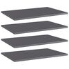 vidaXL Рафтове за етажерка, 4 бр, сив гланц, 60x40x1,5 см, ПДЧ