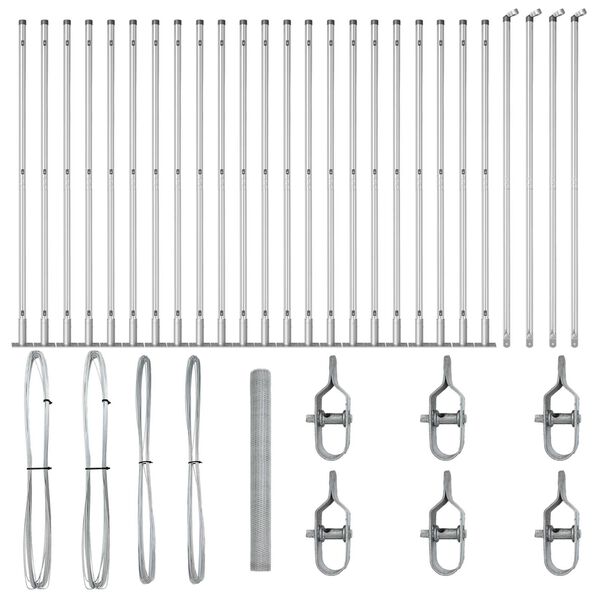 vidaXL Стълб за ограда. Сребрист 50 x 1,6 м (13 мм мрежа) Стомана