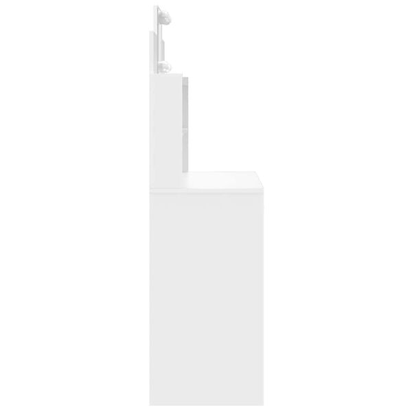 vidaXL Тоалетка с LED лампи, бяла, 96x40x142 см