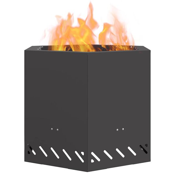 vidaXL Бездимна камина Черно 58 x 58 x 51 см Стомана