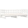 vidaXL Разтегателна дневно легло бяла 2x(80x200) см борово дърво масив