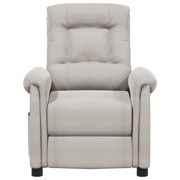 vidaXL Електрически масажен стол светлосив микрофибърен плат