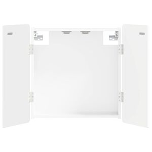 vidaXL Кабинет за дартборд ZWOLLE Бял гланц 52,5 x 10,5 x 57,5 см