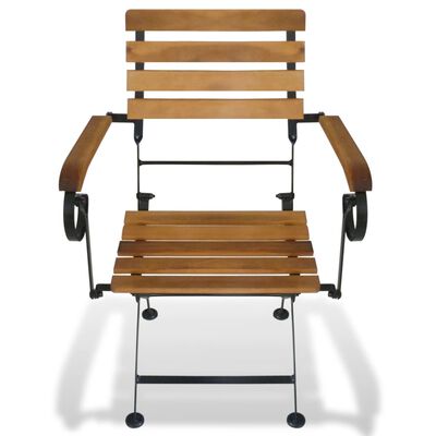 vidaXL Сгъваеми градински столове, 2 бр, стомана и акация масив