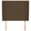 vidaXL Горна табла за легло с уши, тъмнокафява, 103x23x118/128см, плат