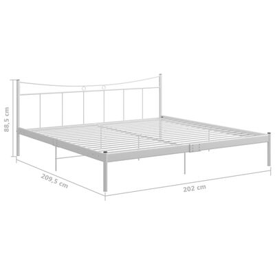 vidaXL Рамка за легло, бяла, метал, 200x200 cм