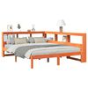 vidaXL Легло с етажерка за книги, без матрак, 140x200 см, бор масив