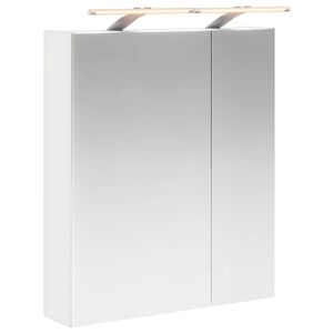 vidaXL Шкаф с огледало за баня Бяло 60 x 14,5 x 70 см Инженерно дърво