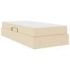 vidaXL Легло с място за съхранение и матрак Крем 90 x 190 cm Полиестер