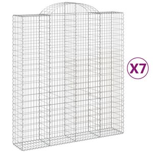 vidaXL Габионни кошници арка 7 бр 200x50x220/240 см поцинковано желязо