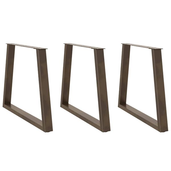 vidaXL Крака за трапезна маса, V-образни, 3 бр., естествена стомана, 70 x (72-73,3) см, стомана