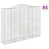 vidaXL Габионни кошници арка 5 бр 300x50x220/240 см поцинковано желязо