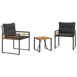 vidaXL Комплект за външни мебели с възглавница 3 pcs Димирано сиво