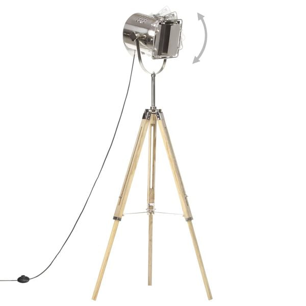 vidaXL Подова лампа тринога, масивно мангово дърво, 140 см