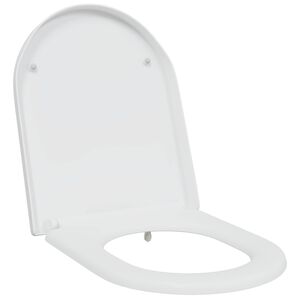 vidaXL Тоалетна седалка Бяло 49 x 36 x 4 см Дуропласт