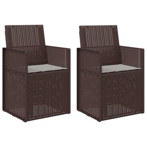 vidaXL Градински Dining Столове 2 pcs Кафяво и светлосиво ПП