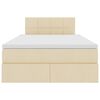 vidaXL Легло с място за съхранение и LED Кремав 120 x 200 cm текстил