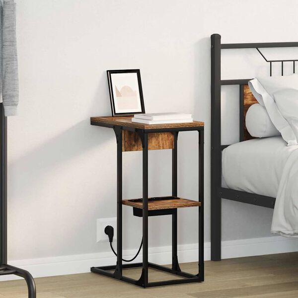 vidaXL Нощен шкаф Димян дъб 41,5 x 26 x 60,5 см Инженерно дърво