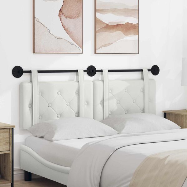 vidaXL Висяща табла Монтиране на стена Бял 130 x 55 x 5 см Изкуствена