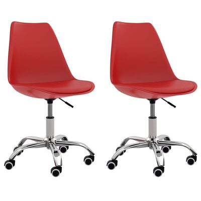 vidaXL Трапезни столове, 2 бр, червени, изкуствена кожа