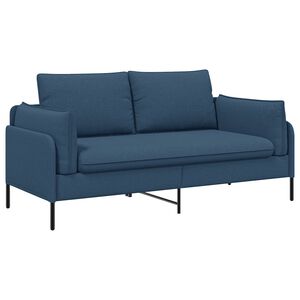 vidaXL Двуместна софа Синьо 188 x 81 x 89 см Текстил