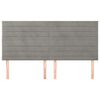 vidaXL Табла за легло, светло сива, 160x5x118/128 см, кадифе