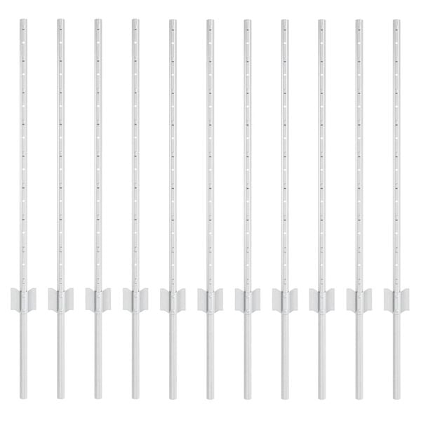 vidaXL Стълб за ограда. 11 pcs Сребрист 80 cm Стомана