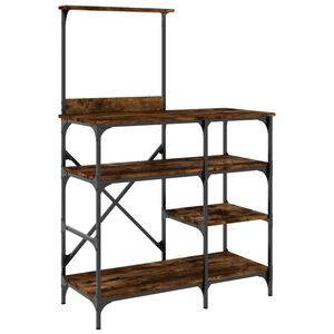 vidaXL Стелаж за пекарни, опушен дъб, 90x40x132 см, инженерно дърво