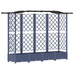 vidaXL Повдигнато легло с решетка и покривка Сиво 203,5 x 40 x 123 см